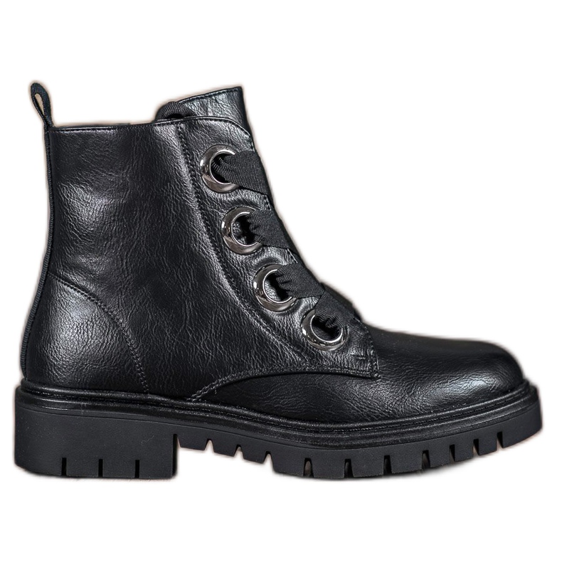 SHELOVET Workery Na Platformie czarne