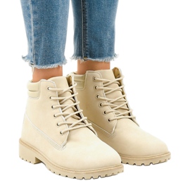 Beżowe traperki bez ocieplenia W-3033 beżowy