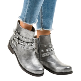 Szare botki bogato zdobione LL179