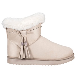 SHELOVET Mukluki Z Kryształkami brązowe