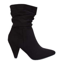 Botki na obcasie czarne F027 Black