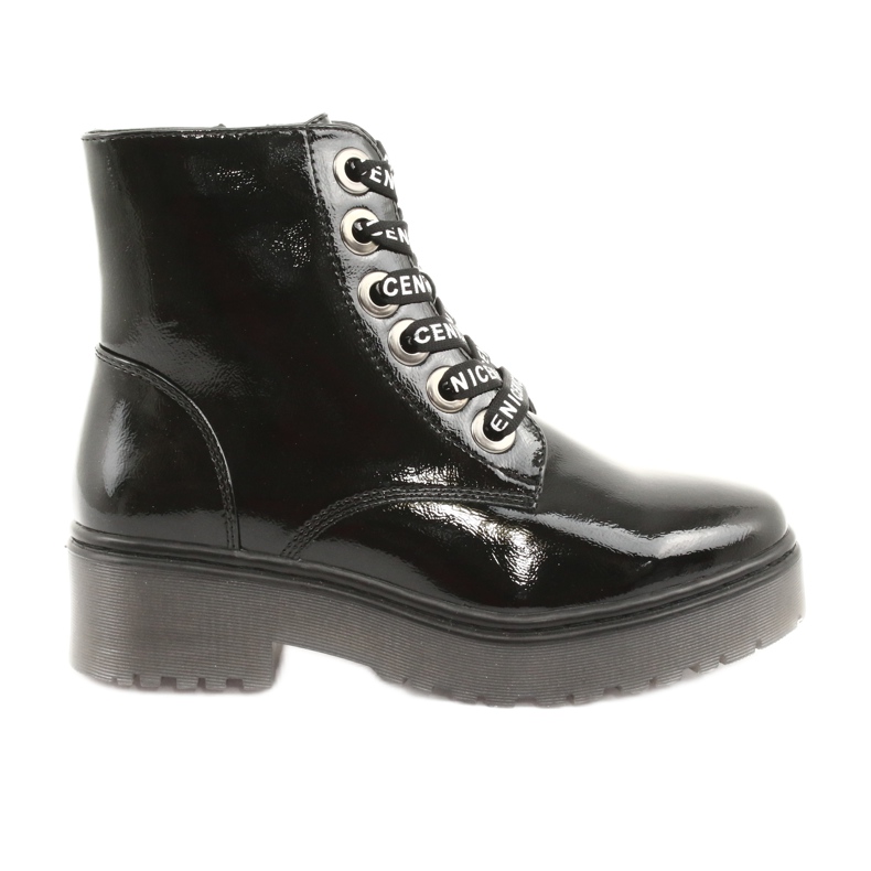 Glany lakierowane Sergio Leone 726 sznurowane czarne