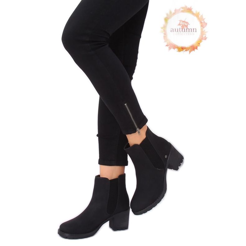 Sztyblety na obcasie czarne L2065 Black