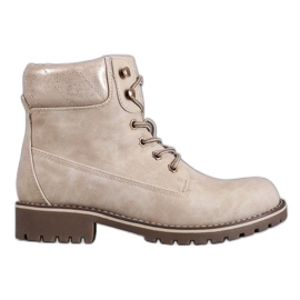 Super Me Wiązane Trapery brązowe