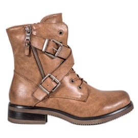 SHELOVET Modne Workery brązowe