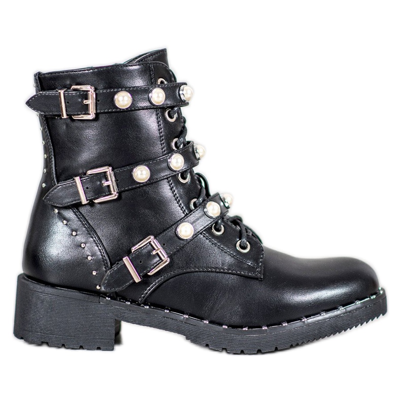 Seastar Workery Z Perełkami czarne