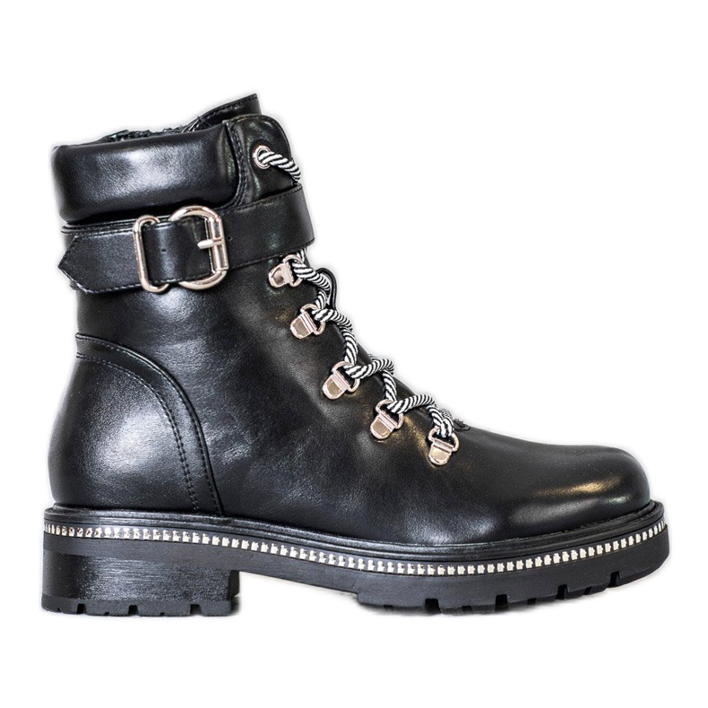 Seastar Czarne Workery Z Klamrą