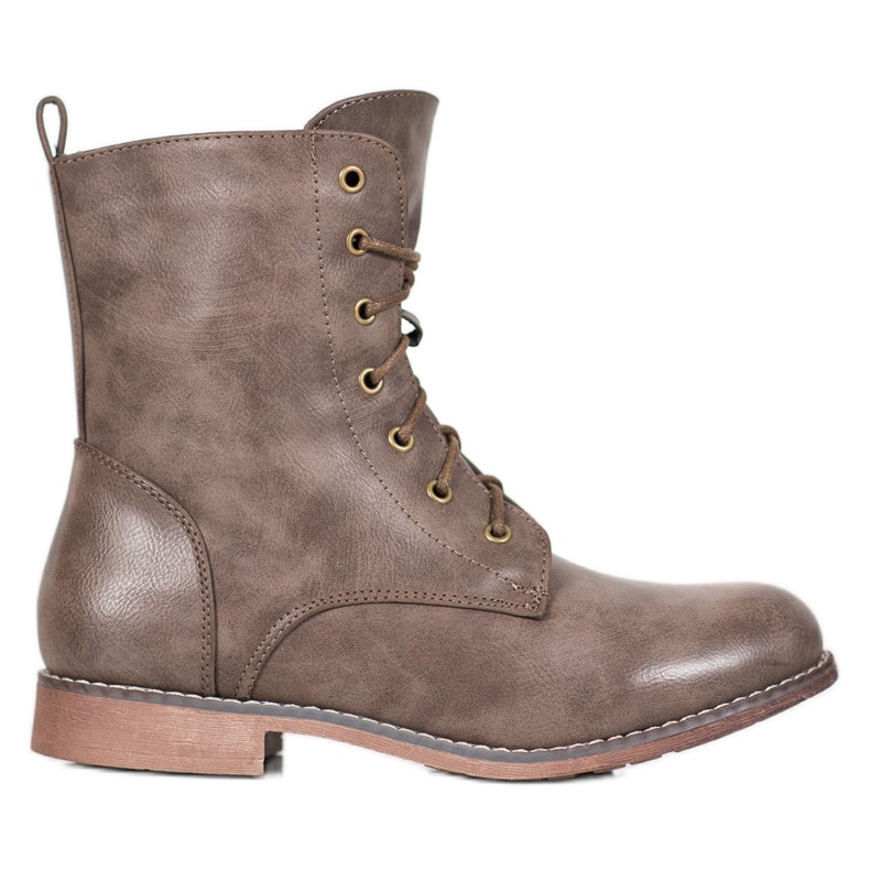 Super Me Wysokie Botki Z Eko Skóry brązowe