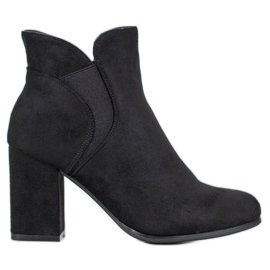 Marquiz Wsuwane Zamszowe Botki czarne