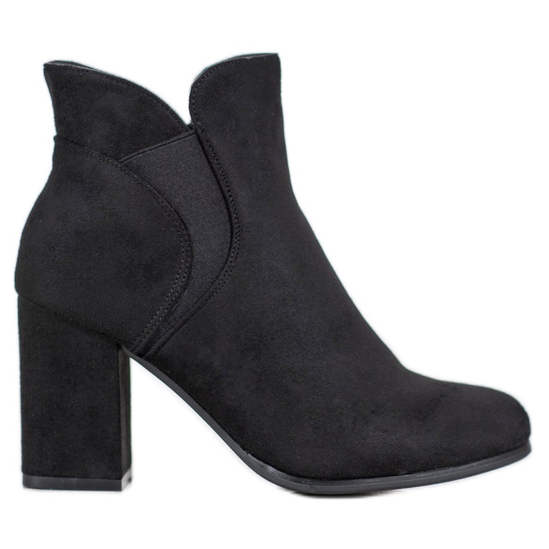 Marquiz Wsuwane Zamszowe Botki czarne