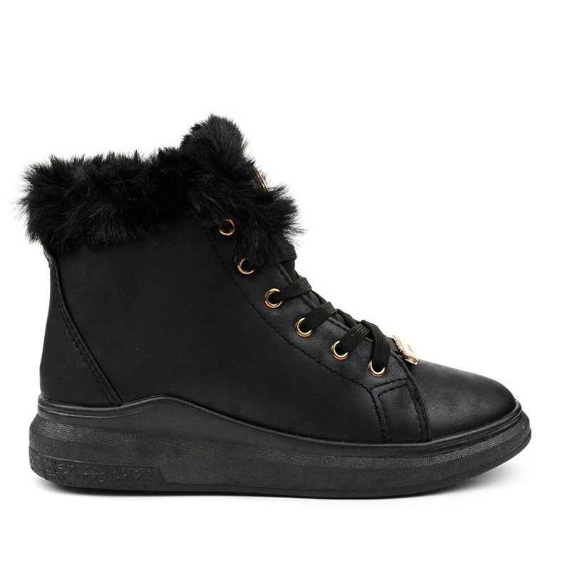 Ocieplane czarne trampki TL135-1