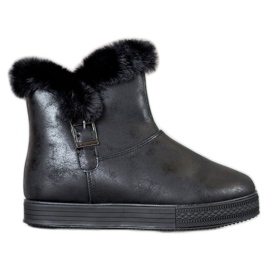 SHELOVET Botki Na Suwak czarne