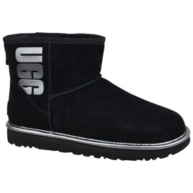 Buty Ugg Classic Mini Ugg Rubber Logo W 1110087-BMT czarne