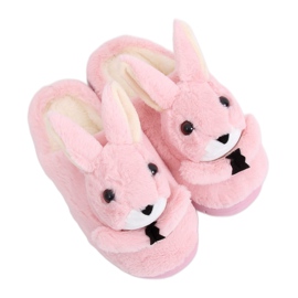 Kapcie damskie króliczki jasny róż MA17 Pink różowe