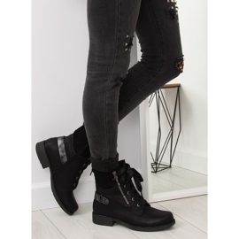 Botki sznurowane workery czarne 17103-2 Black Ii Gatunek