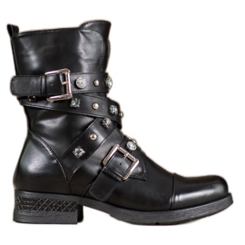 Kayla Workery Z Ozdobnym Paskiem czarne