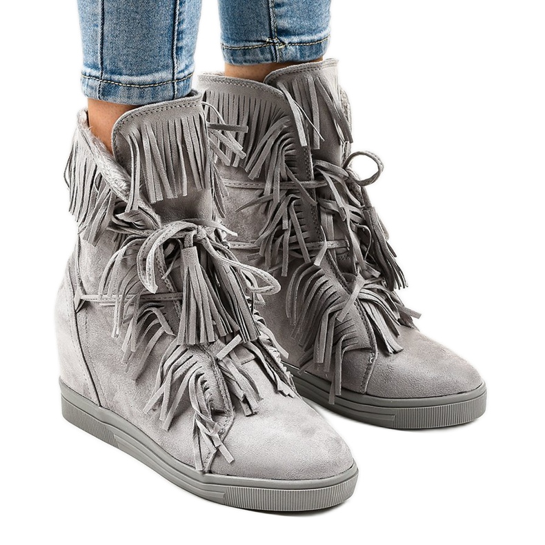 Szare sneakersy H6301A-26