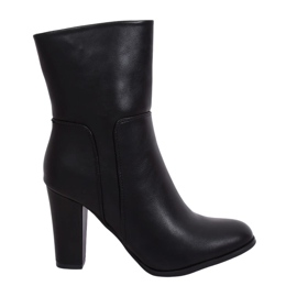 Botki na obcasie czarne 1345 Black