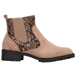 Small Swan Sztyblety Snake Print beżowy wielokolorowe