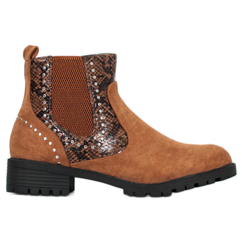 Small Swan Sztyblety Snake Print brązowe