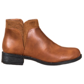 Small Swan Casualowe Camelowe Botki brązowe