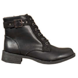 Small Swan Klasyczne Sznurowane Botki czarne