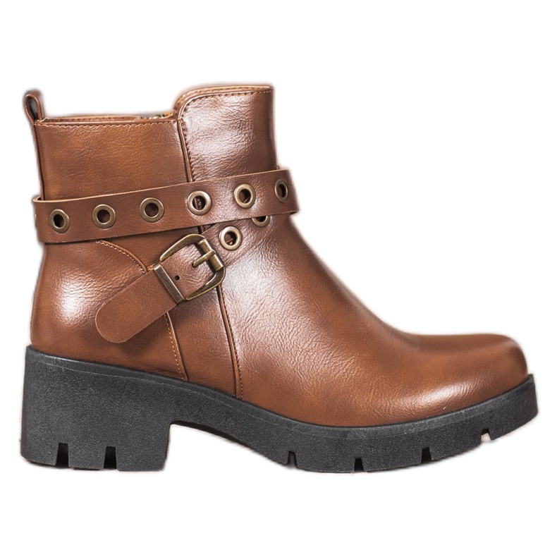 SHELOVET Camelowe Workery brązowe