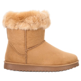 Sport Ciepłe Mukluki Z Futerkiem brązowe