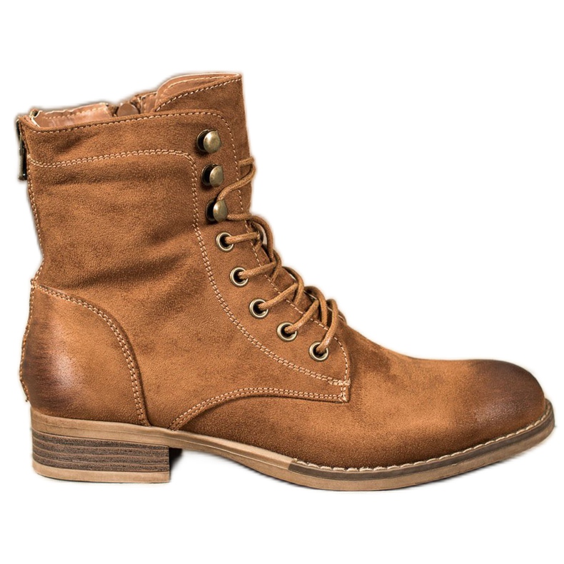 Goodin Eleganckie Zamszowe Traperki brązowe