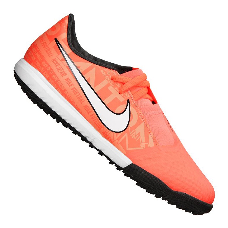 Buty piłkarskie Nike Phantom Vnm Academy Tf Jr AO0377-810 pomarańczowe pomarańcze i czerwienie