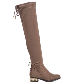 Cm Paris Muszkieterki Z Ozdobnym Obcasem brązowe