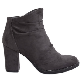 Botki na obcasie szare FA177 Grey
