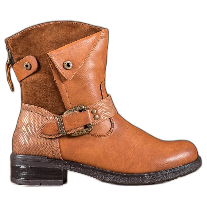 Super Me Botki Z Ozdobną Sprzączką brązowe