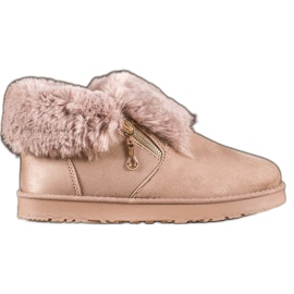 Kylie Niskie Mukluki Z Futerkiem brązowe