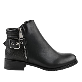 Czarne płaskie botki sztyblety KA525SL