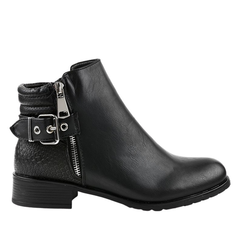 Czarne płaskie botki sztyblety KA525SL