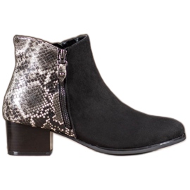Kylie Czarne Botki Snake Print