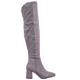 Seastar Eleganckie Kozaki Na Słupku szare