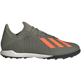 Buty piłkarskie adidas X 19.3 Tf M EF8366 zielone szare