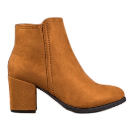 Clowse Klasyczne Camelowe Botki brązowe