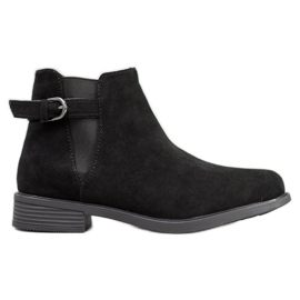 Ideal Shoes Zamszowe Botki czarne