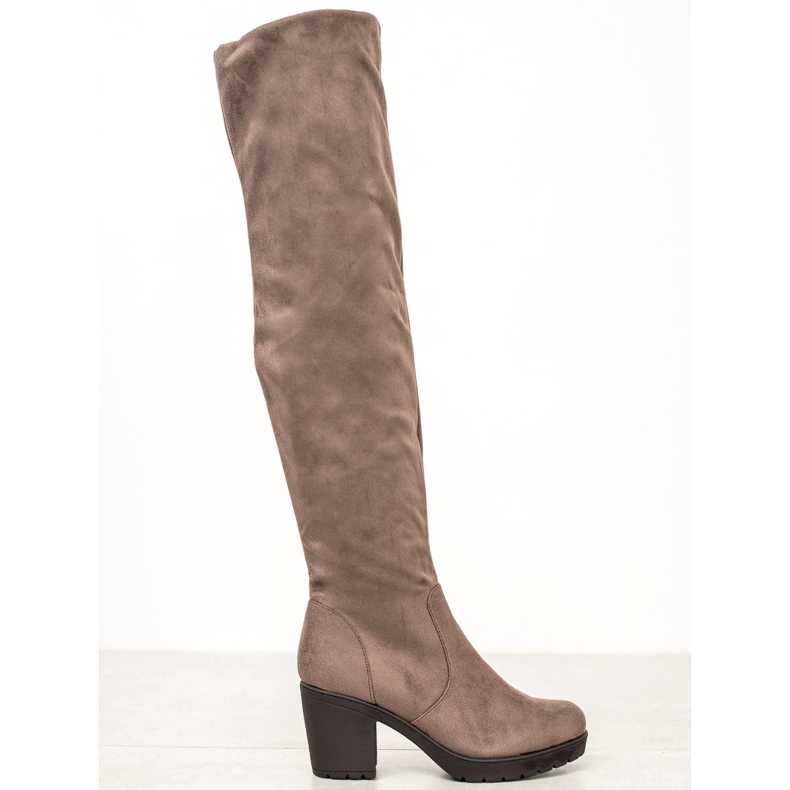 SHELOVET Kozaki Na Platformie brązowe