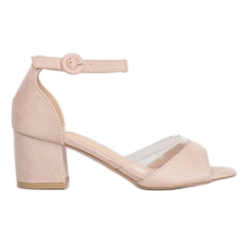 SHELOVET Zamszowe Czółenka brązowe