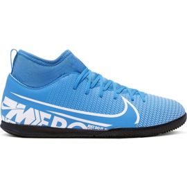Buty piłkarskie Nike Mercurial Superfly 7 Club Ic Jr AT8153 414 niebieskie wielokolorowe