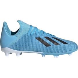Buty piłkarskie adidas X 19.3 Fg Jr F35366 niebieskie wielokolorowe