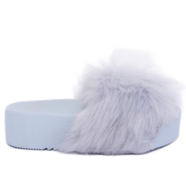 Klapki z futerkiem szare CK77P Grey II Gatunek