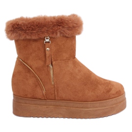 Śniegowce na futerku camel PP-30 Camel brązowe