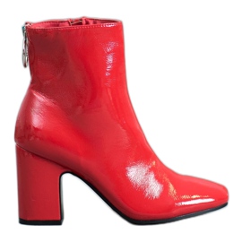 Seastar Lakierowane Botki Na Słupku czerwone