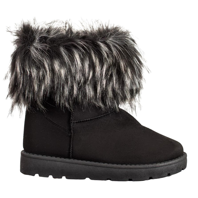 SHELOVET Czarne Mukluki Z Futerkiem