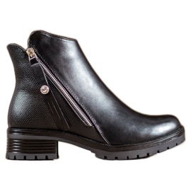 Super Me Czarne Botki Na Suwak